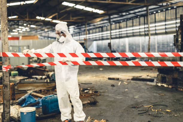 Professional Biohazard Cleanup technician working in Monterey, TN